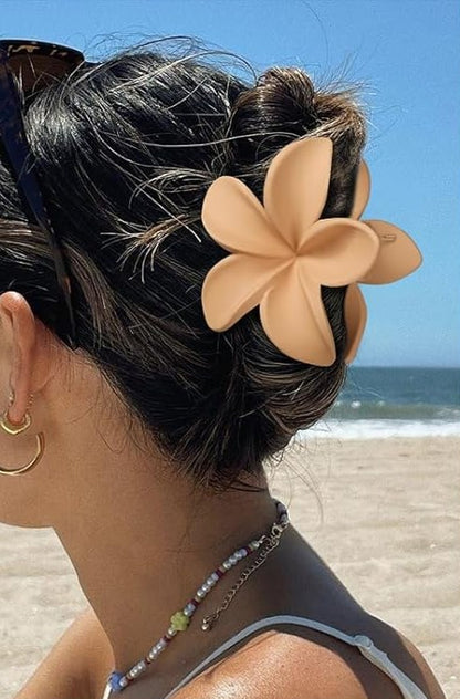 Coral Flower Claw Clips