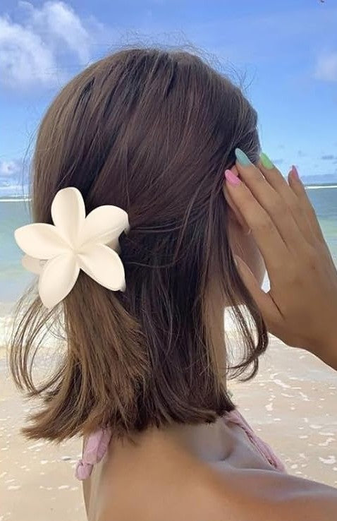Coral Flower Claw Clips