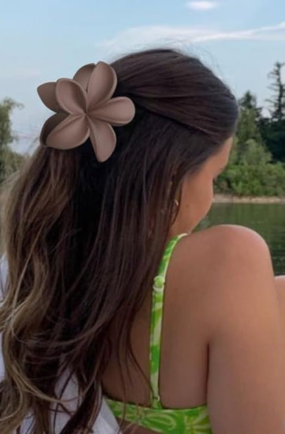 Coral Flower Claw Clips